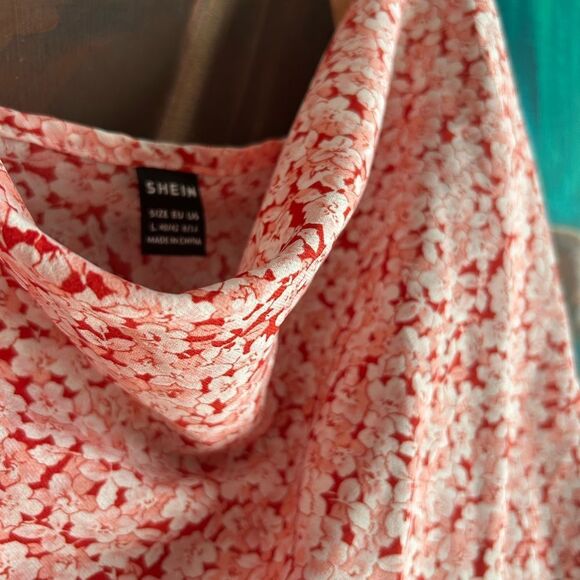 SHEIN Pink Floral Pattern Slip Dress L - Picture 8 of 16